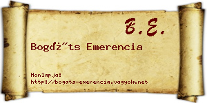 Bogáts Emerencia névjegykártya